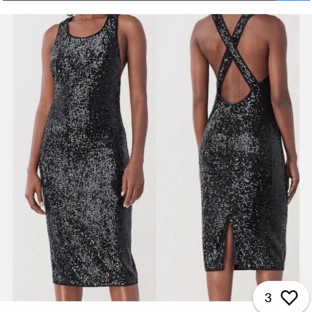 Diane Von Furstenberg Mercury Sequin Backless Dress